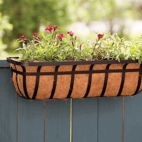 flower box holder for railing